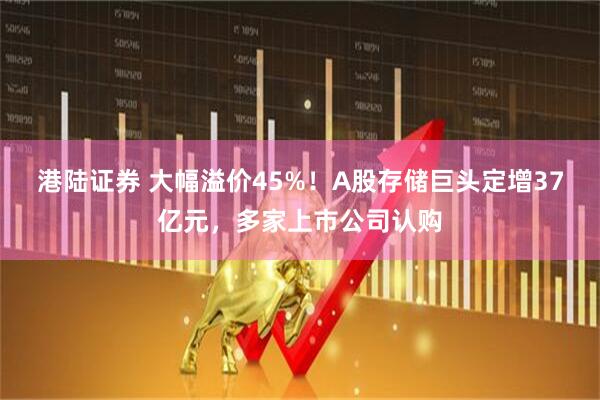 港陆证券 大幅溢价45%！A股存储巨头定增37亿元，多家上市公司认购